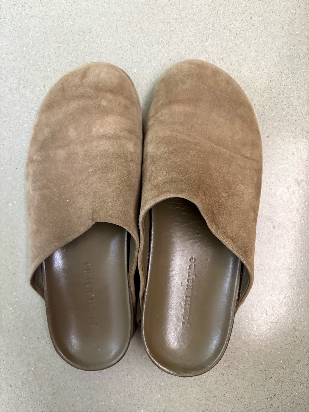 Jenni Kayne Suede Slip-On Mules in Tan